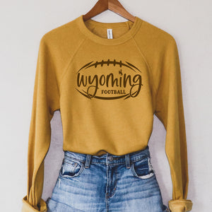 Wyoming Cowboy Football - Mustard Crewneck Sweatshirt