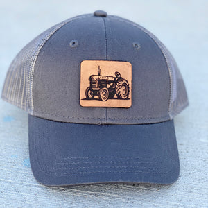 Youth Tractor Leather Patch Snapback Hat