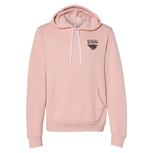 Moose Living My Best Life in Wyoming Hooded Peach Sweatshirt