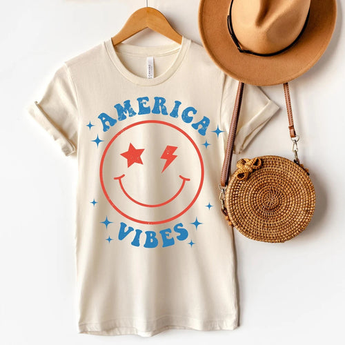 America Vibes - Natural Unisex Jersey Tee