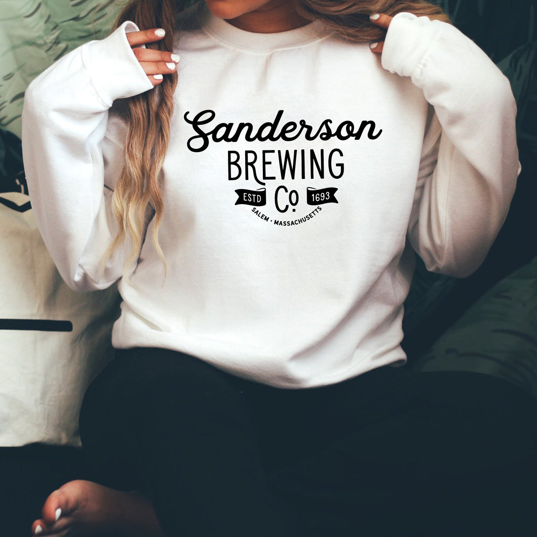 Sanderson Brewing Hocus Pocus Halloween White Crewneck Sweatshirt